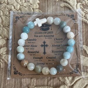 Multicolor Beaded Bracelet with Cross Charm
